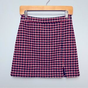 HOLLISTER Plaid Mini Skirt - Red, Black & White Plaid